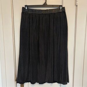 Status by Chenault Pleated Metallic Midi Skirt Size XL NWT